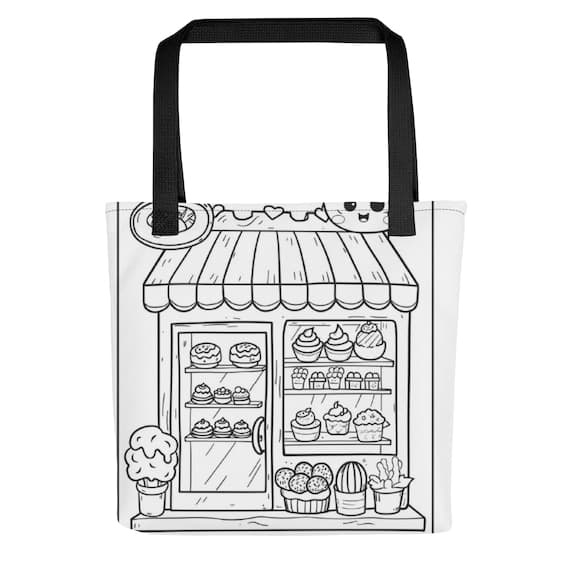 Kawaii Sweet Shop Coloring Book Tote bag - Color Me Tote