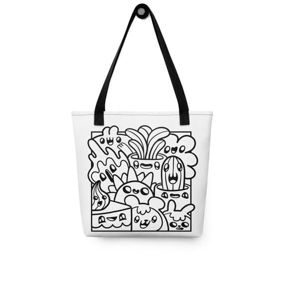 Kawaii Doodles Plant Friends Color-Me Tote bag
