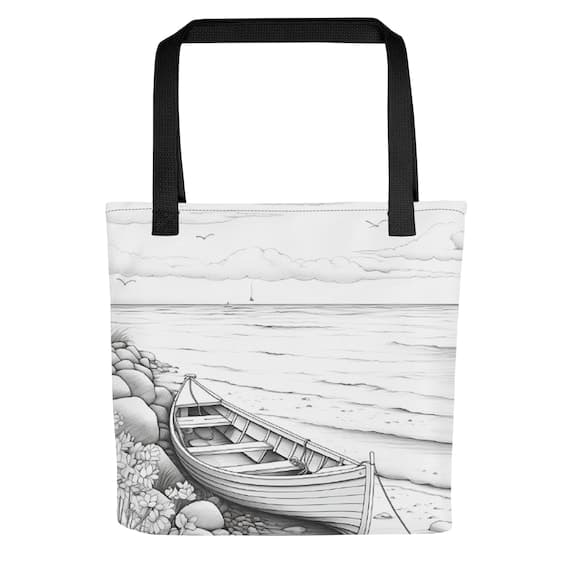 Canoe on the Shore Color Me Tote